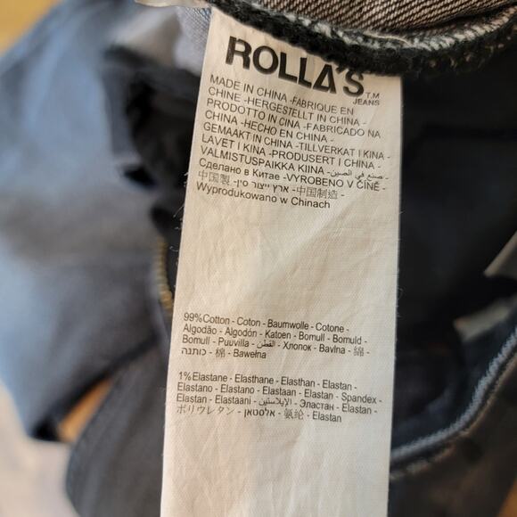 ROLLA’S 29×31 Tim Slims Slim Fit Stretch Jean Slim Taper / Black-Gray Wash - Picture 7 of 15